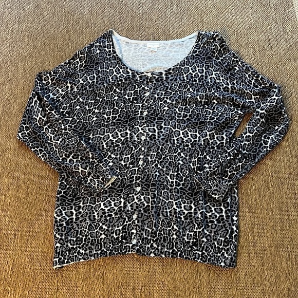Jaclyn Smith Button Cardigan Crystal Button Cheetah print XXL - Picture 1 of 7